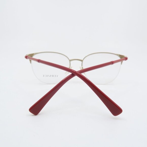 Versace MOD. 1247 1408 52mm Red and Gold Semi Rimless, New Women's Eyeglasses. - Picture 7 of 8